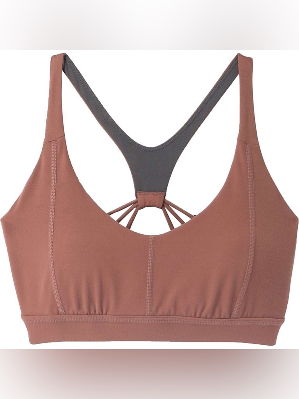 Prana Strappy Racerback Sports Bra - Rose Brown